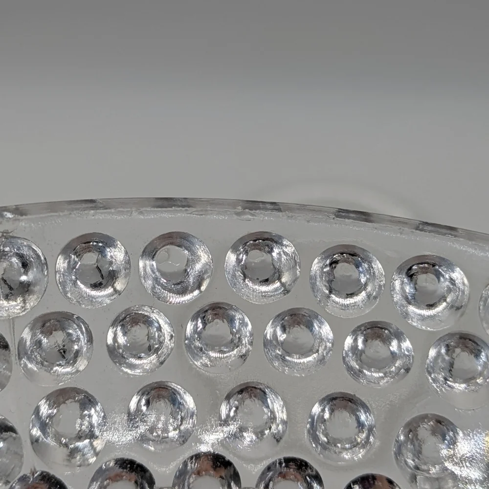Vintage clear glass hobnail thousand eye style covered dish